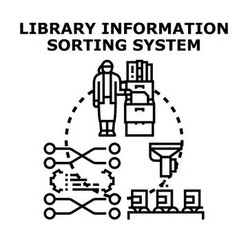 Information sorting system for data management and storage Stock Illustration