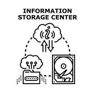 Information storage center concept vector illustration Illustrazione stock
