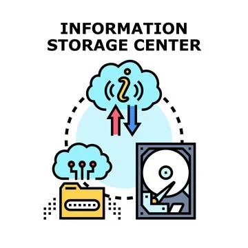 Information storage center concept vector illustration Illustrazione stock