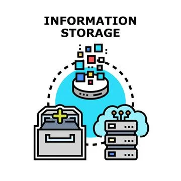 Information storage concept capturing data flow and archiving イラスト素材