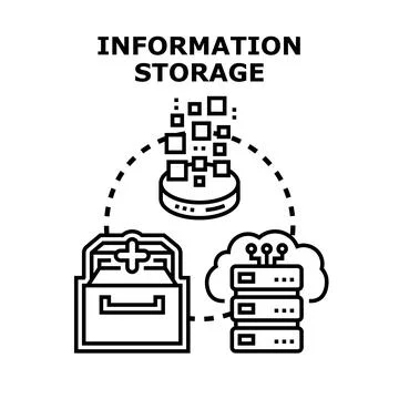 Information storage concept capturing data flow and archiving Stock Illustration