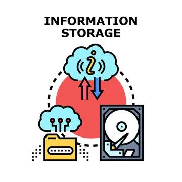 Information storage concept for cloud data and database Stock Illustration