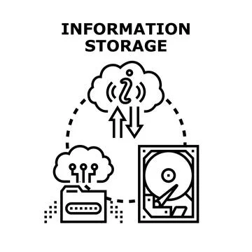 Information storage concept for cloud data and database Stockillustratie