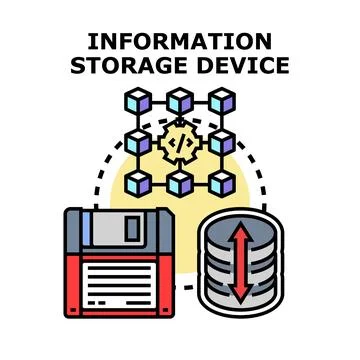Information storage device concept storing digital data Stock Illustration