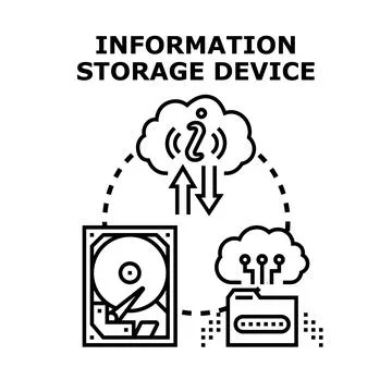 Information storage device concept technology transferring data Stock-Illustration