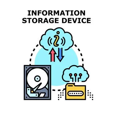 Information storage device concept technology transferring data Stock Illustration