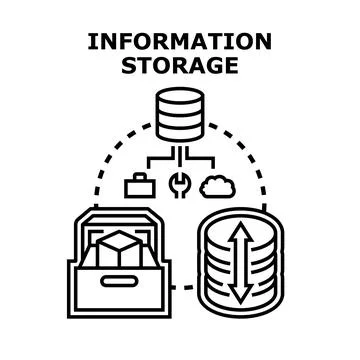 Information storage digital data cloud computing concept Stockillustratie
