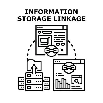 Information storage linkage creating data integration concept Stock Illustration