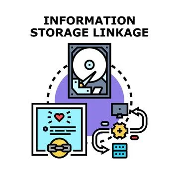 Information storage linkage illustrating data management processing 스톡 일러스트