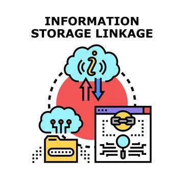 Information storage linkage network cloud computing concept Stock Illustration