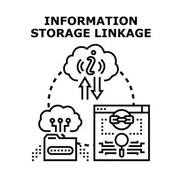 Information storage linkage network cloud computing concept Illustrazione stock