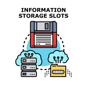 Information storage slots and data protection concepts Stock Illustration