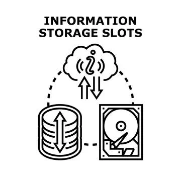 Information storage slots for digital data management イラスト素材