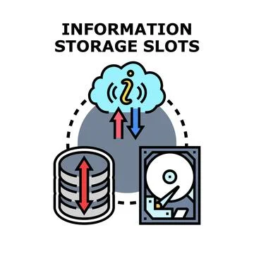 Information storage slots for digital data management Illustrazione stock