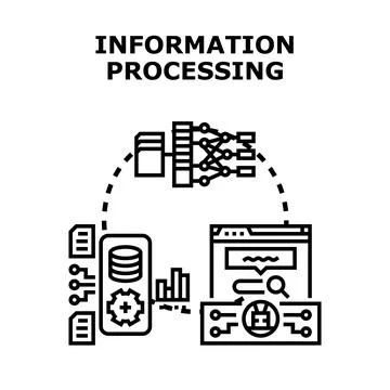 Information system processing big data analytics concept Stock Illustration