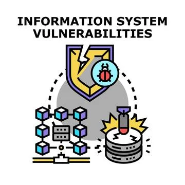 Information system vulnerabilities and cyber security threats 스톡 일러스트