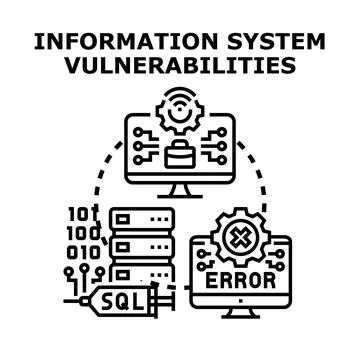 Information system vulnerabilities and data security concept Stock Illustration