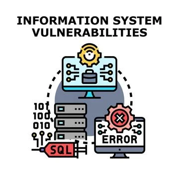 Information system vulnerabilities and data security concept Stock Illustration