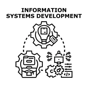 Information systems development process and technology creating solutions Stock Illustration