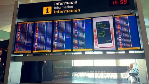 Information Table at Airport Stock Footage 78487491