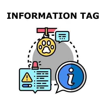 Information tag concept providing identification and alert data Stock Illustration