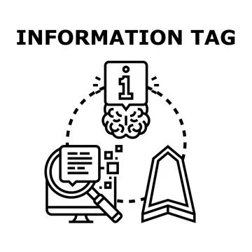 Information tag process researching protection concept Stock Illustration