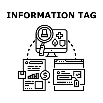 Information tagging and data search process Ilustración de archivo