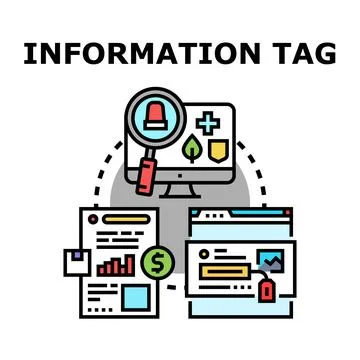 Information tagging and data search process Ilustración de archivo