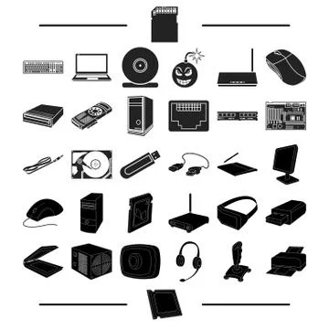 Information, Technique, progress and other web icon in black style., plateau Stock Illustration