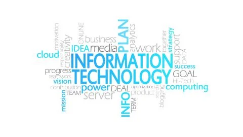 Information Technology, Animated Typography Stockillustratie