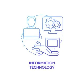 Information technology blue gradient concept icon Stock Illustration