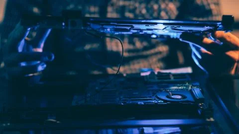 Information technology computer engineering laptop 스톡 사진