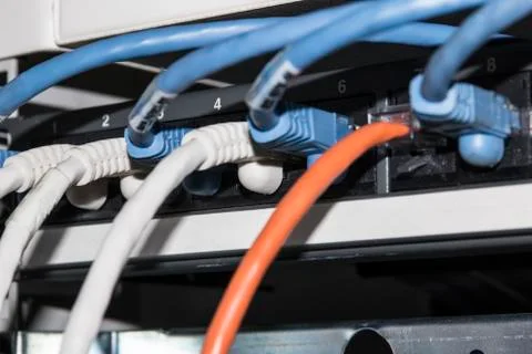 Information Technology Computer Network, Telecommunication Ethernet Cables Stock Photos
