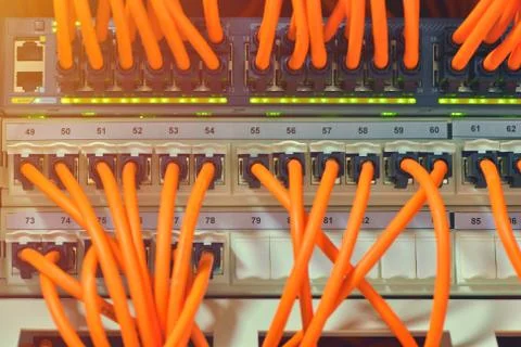 Information Technology Computer Network, Telecommunication Ethernet Cables Foto stock