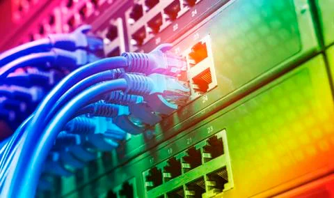 Information Technology Computer Network, Telecommunication Ethernet Cables Co Stock Photos