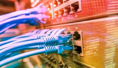 Information Technology Computer Network, Telecommunication Ethernet Cables Co Stock Photos