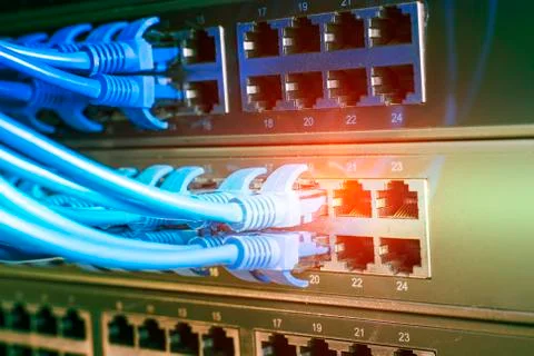 Information Technology Computer Network, Telecommunication Ethernet Cables Co Stock Photos