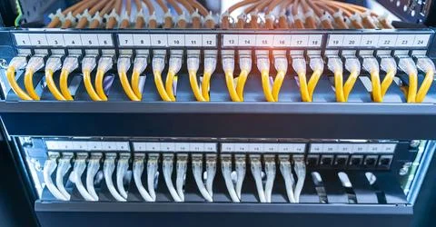 Information Technology Computer Network, Telecommunication Ethernet Cables .. Stock Photos