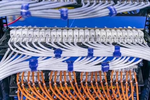 Information Technology Computer Network, Telecommunication Ethernet Cables .. Stock Photos