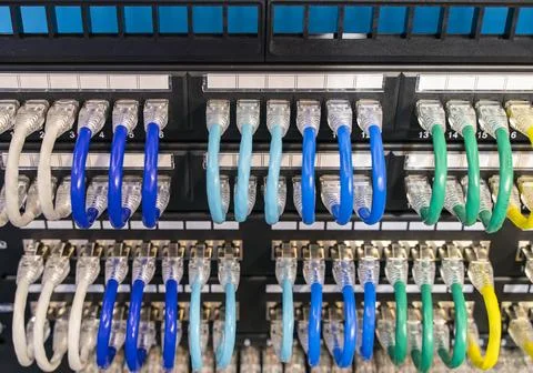 Information Technology Computer Network, Telecommunication Ethernet Cables .. Stock Photos