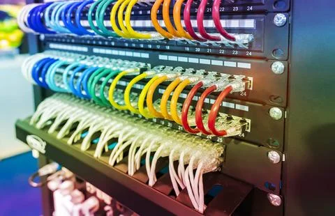 Information Technology Computer Network, Telecommunication Ethernet Cables .. Stock Photos