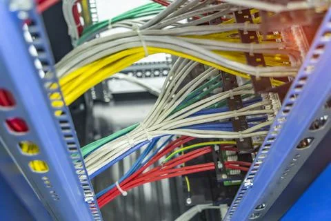 Information Technology Computer Network, Telecommunication Ethernet Cables .. Stock Photos