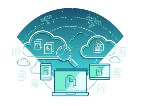 Information technology concept flat Stock Illustration