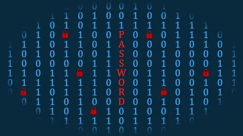 Information technology concept - PASSWORD lettering inside binary code イラスト素材
