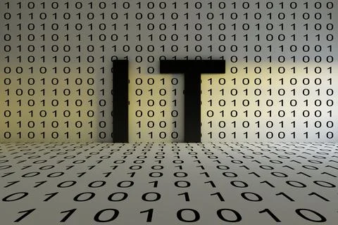 INFORMATION TECHNOLOGY concept text sunlight 3D illustration Stock Illustration