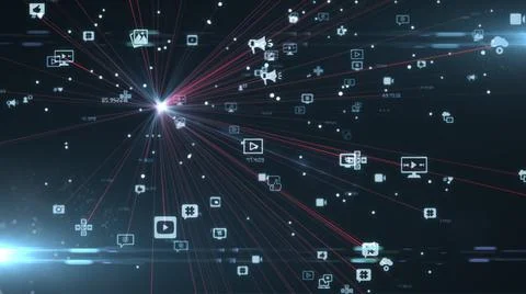 Information technology of connected devices cloud computing social media  イラスト素材