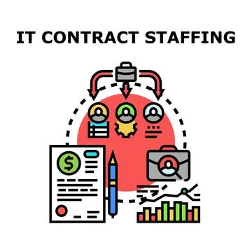 Information technology contract staffing selecting professionals Stock Illustration