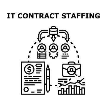 Information technology contract staffing selecting professionals Stock Illustration