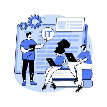 Information technology courses abstract concept vector illustration. 스톡 일러스트