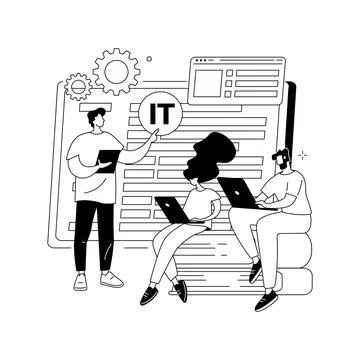 Information technology courses abstract concept vector illustration. 스톡 일러스트